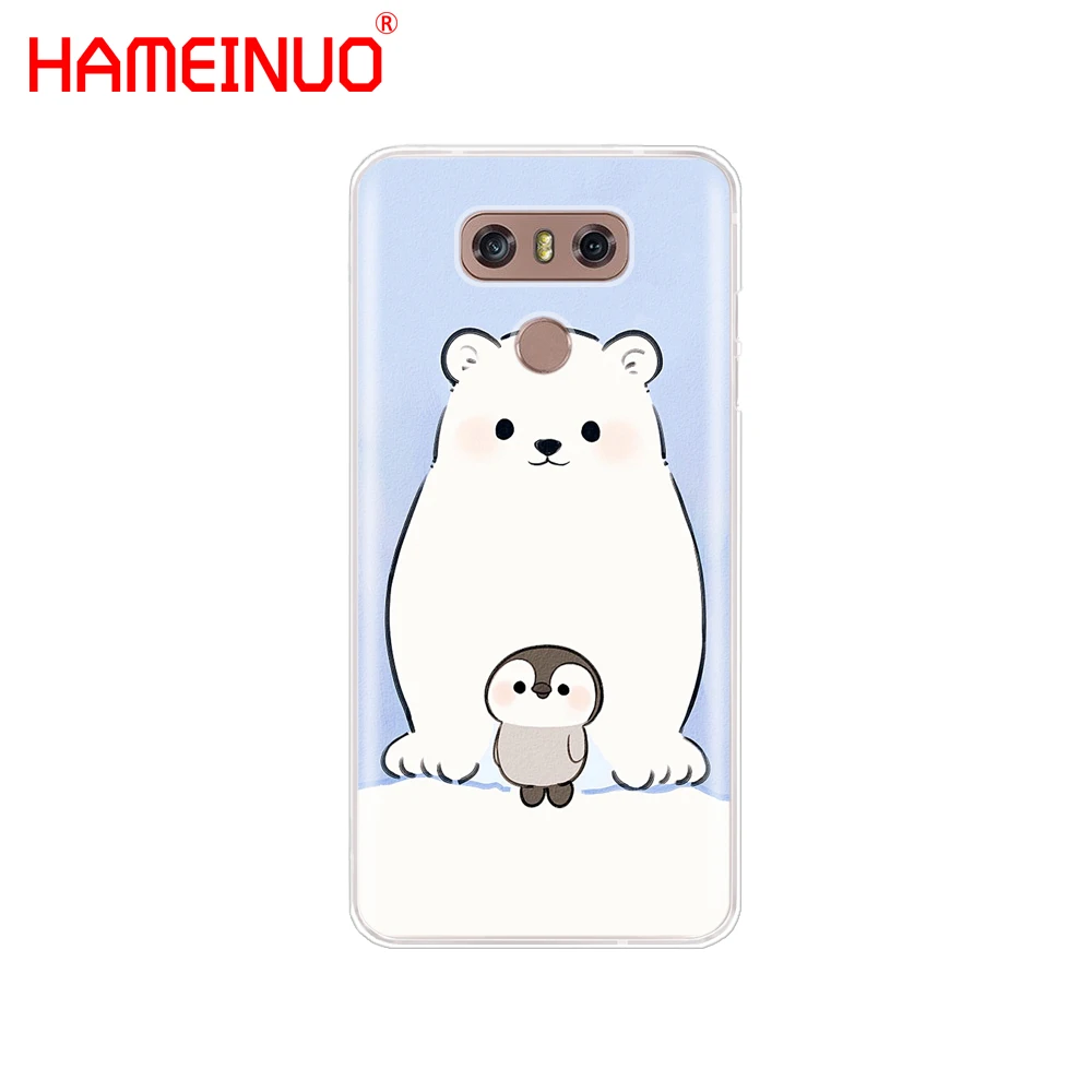 HAMEINUO чехол для телефона с милым пингвином и белым медведем LG G7 Q6 G6 MINI G5 K10 K4 K8 2017 2016 X