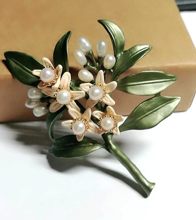 CSxjd аксессуары для модных ювелирных украшений в виде оранжевого цветка|green brooch|tree