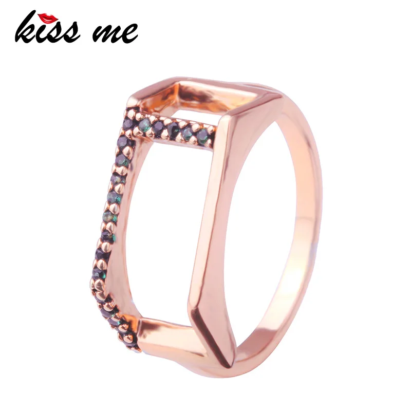 KISS ME Wedding Ring Chic Fashion Rose Gold Color CZ Engagement Rings for Women Luxury Jewelry Accessories