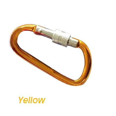 Yellow 8# D Тип большой алюминиевый сплав Карабин Открытый безопасности повесить пряжки цвет нить брелок оснастка крюк CL281 - Цвет: Yellow
