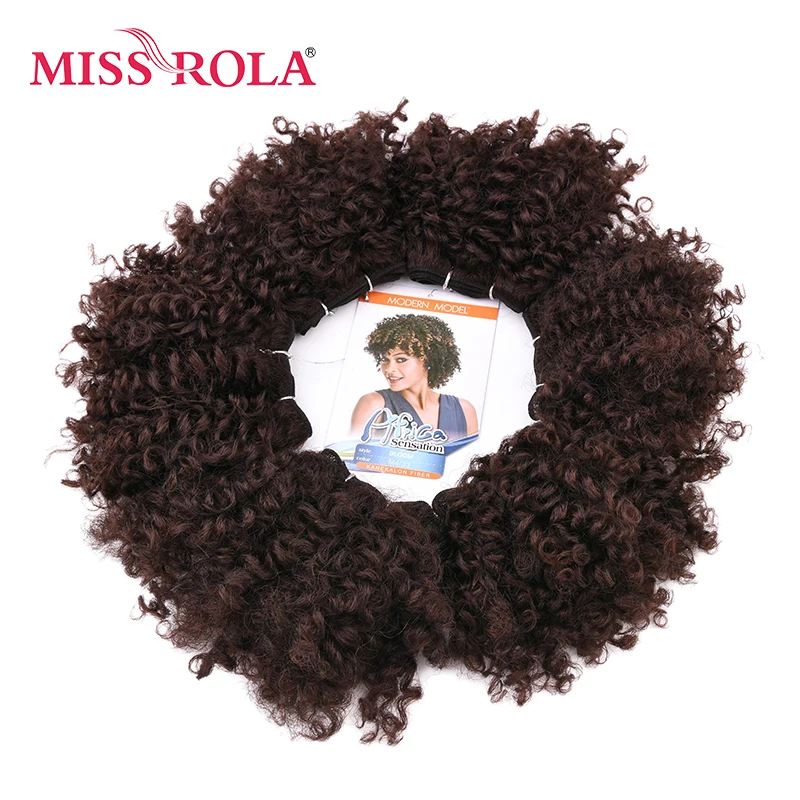 Miss Rola 6 шт./лот вьющиеся синтетические волосы для наращивания 100 г шиньон для волос Плетение Kanekalon волокно два пучка волос пучки
