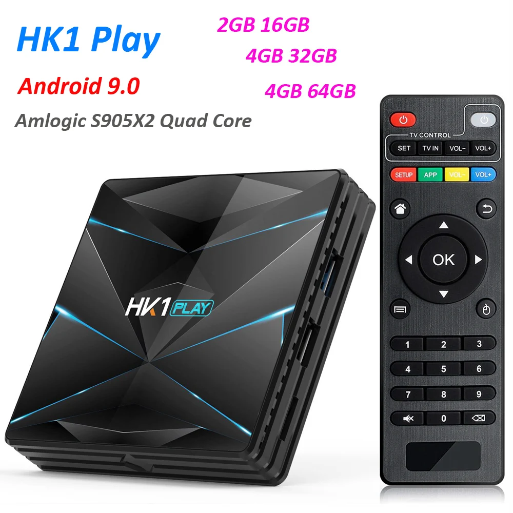 10 шт. Android 9,0 tv BOX HK1 Play S905X2 DDR3 4 ГБ 32 ГБ 64 Гб 2,4 ГГц 5 ГГц Wifi смарт медиаплеер Поддержка Bluetooth 4K телеприставка