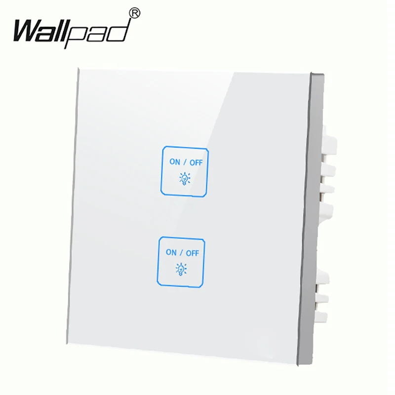 

Hot Sales 2 gangs 1 way Glass White DIY touch light switch,Waterproof LED Smart touch wall switch,Free Customize Free Shipping