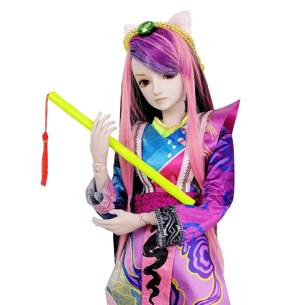 EVA BJD 2" полный набор+ 1/3 BJD кукла 60 см 19 шарнирных кукол лиса игрушка торт режим мужская кукла+ полные аксессуары парик Одежда 001-117