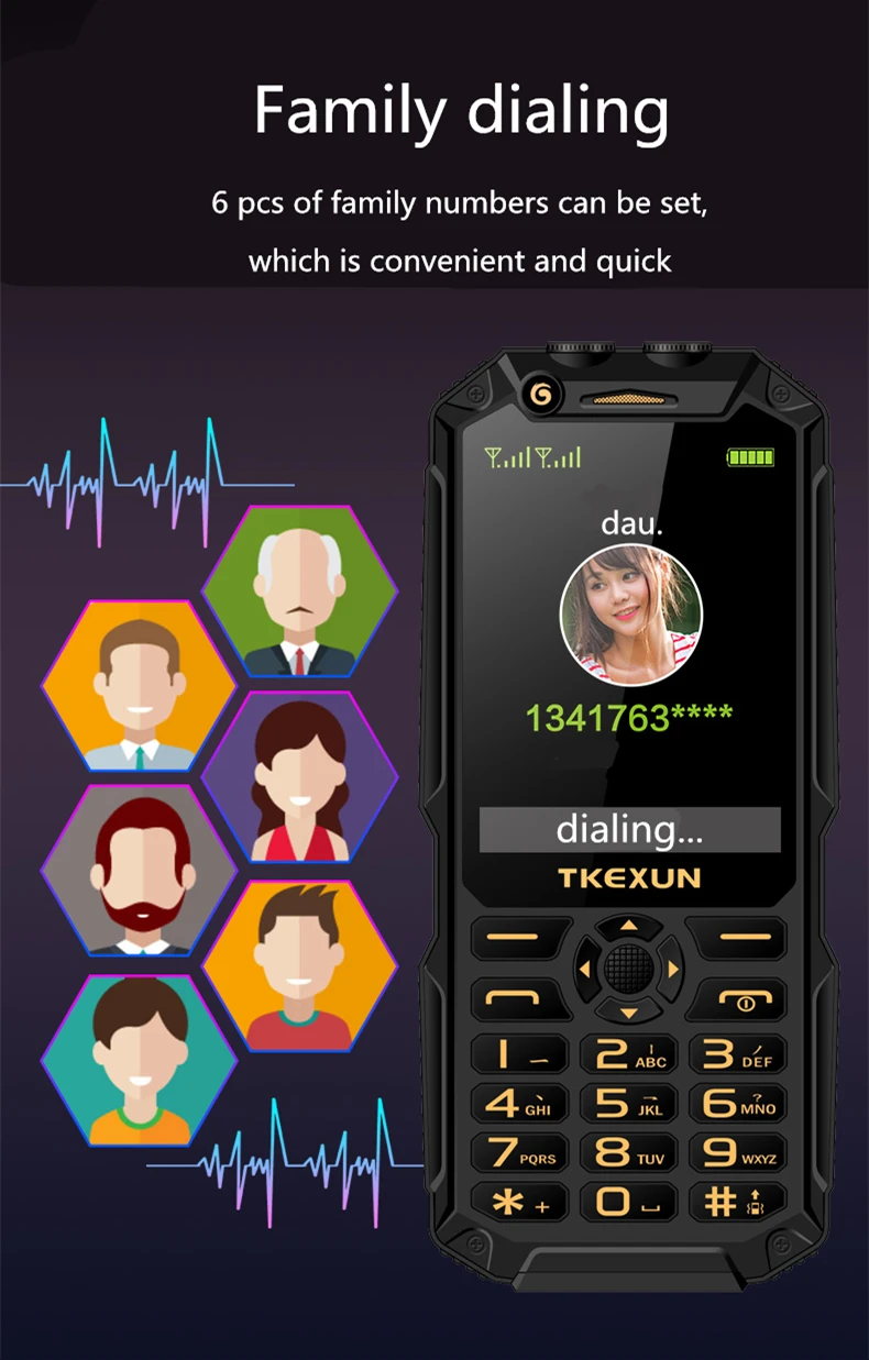 FSMART TKEXUN Q8A прочный внешний аккумулятор мобильный телефон 3 0 дюймов Фонарик Bluetooth