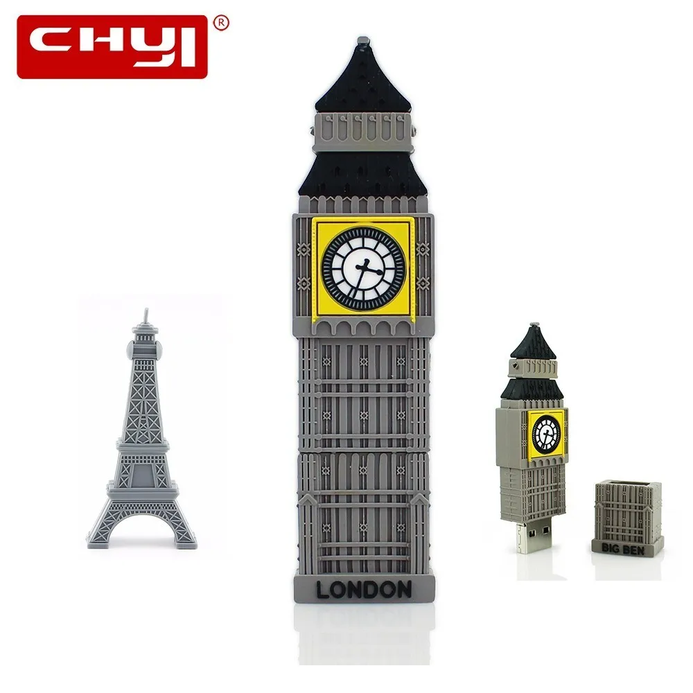 CHYI Эйфелева Башня Биг Бен накопитель флеш карта 16 ГБ London Tour USB Флешка 32 Гб флешки 4 8