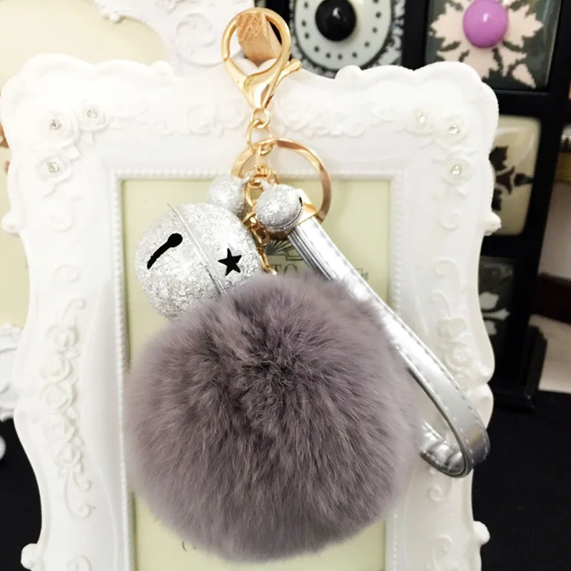 Модный Красочный колокольчик с помпоном брелок пушистый пышный шар для женщин