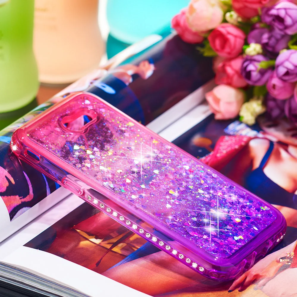 Для Samsung Galaxy Amp Prime 2 Sol J3 Emerge Bling Glitter Back Case симпатичный жидкий зыбучий песок бампер