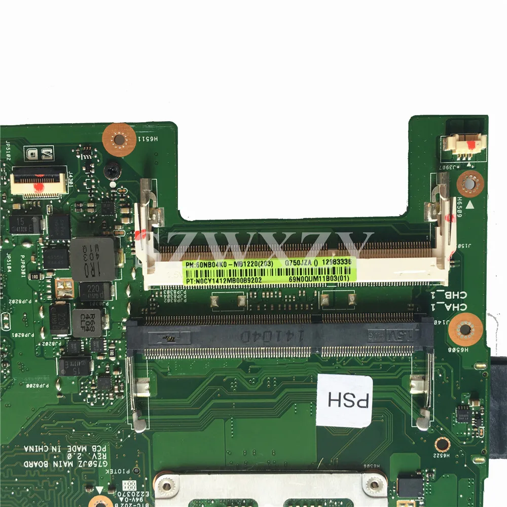 60NB04K0-MB1220 для Asus G750JZA 2D Материнская плата ноутбука i7-4710HQ процессор G750JZ REV: 2 0