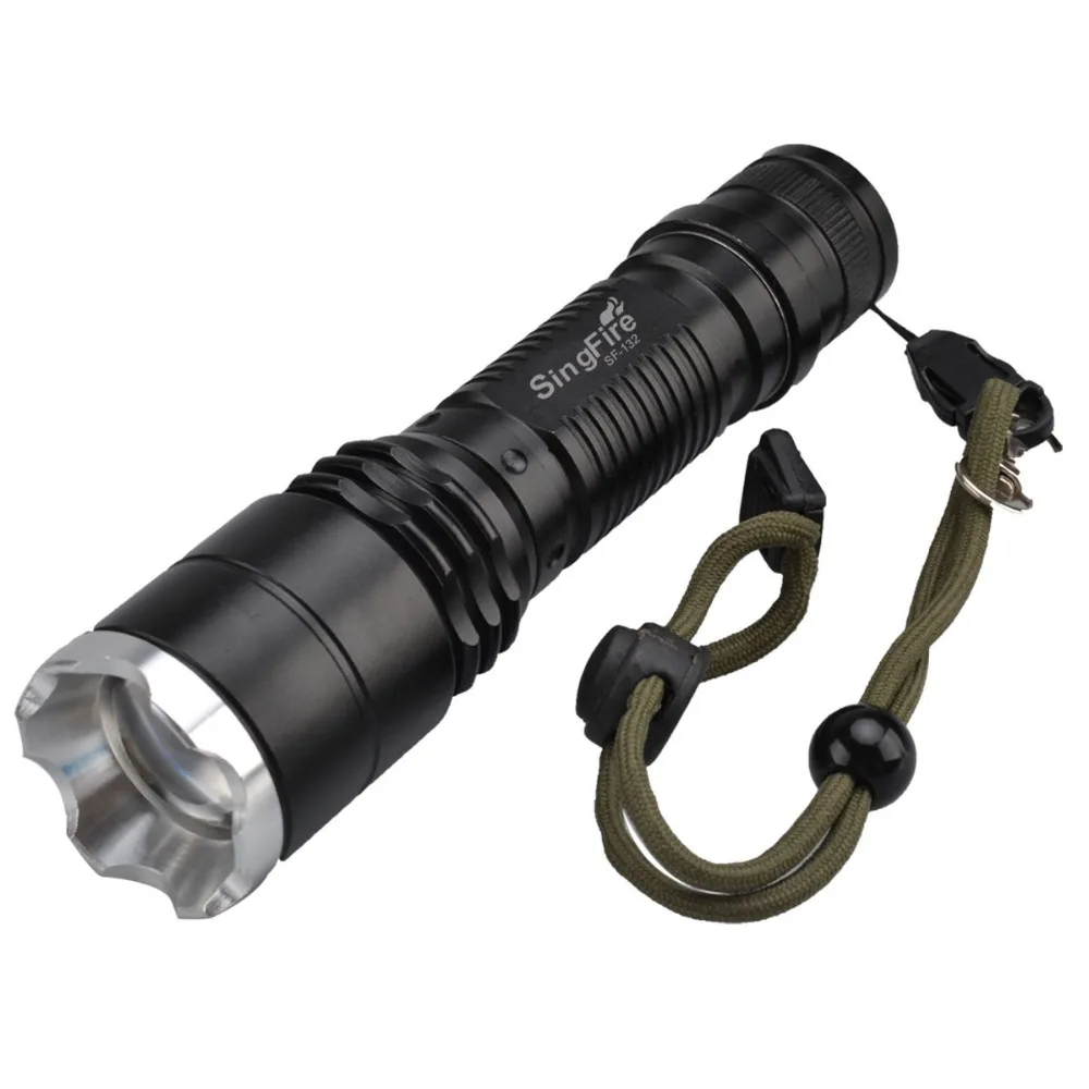 

SingFire SF-85 800lm Cree XM-L T6 5-Mode Neutral White Zooming LED Flashlight - Black + Golden (1x18650 Battery)