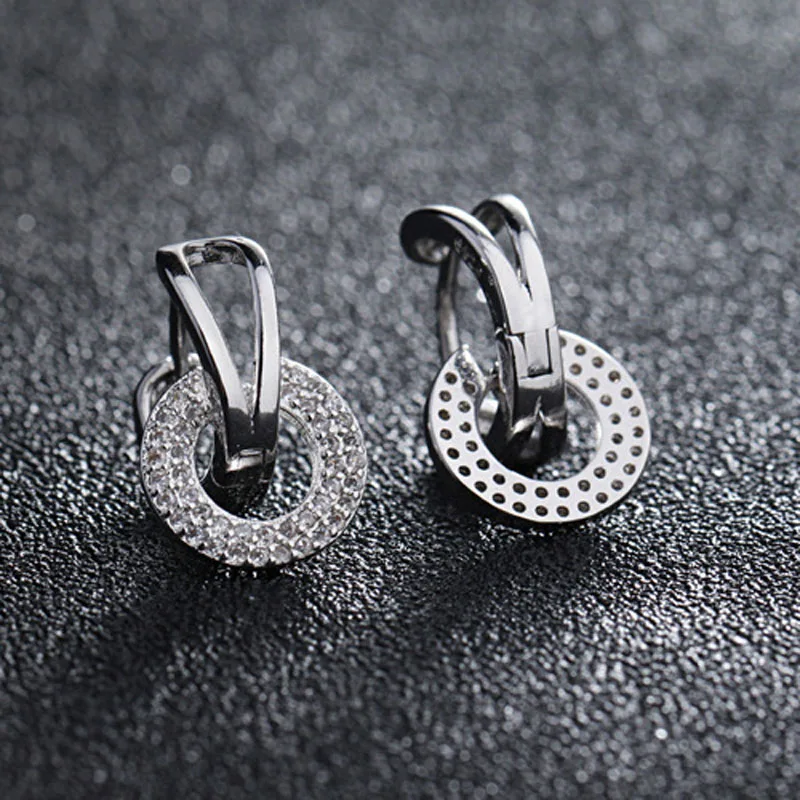 Женские серьги-кольца круглые корейские серьги из стерлингового серебра 925 пробы