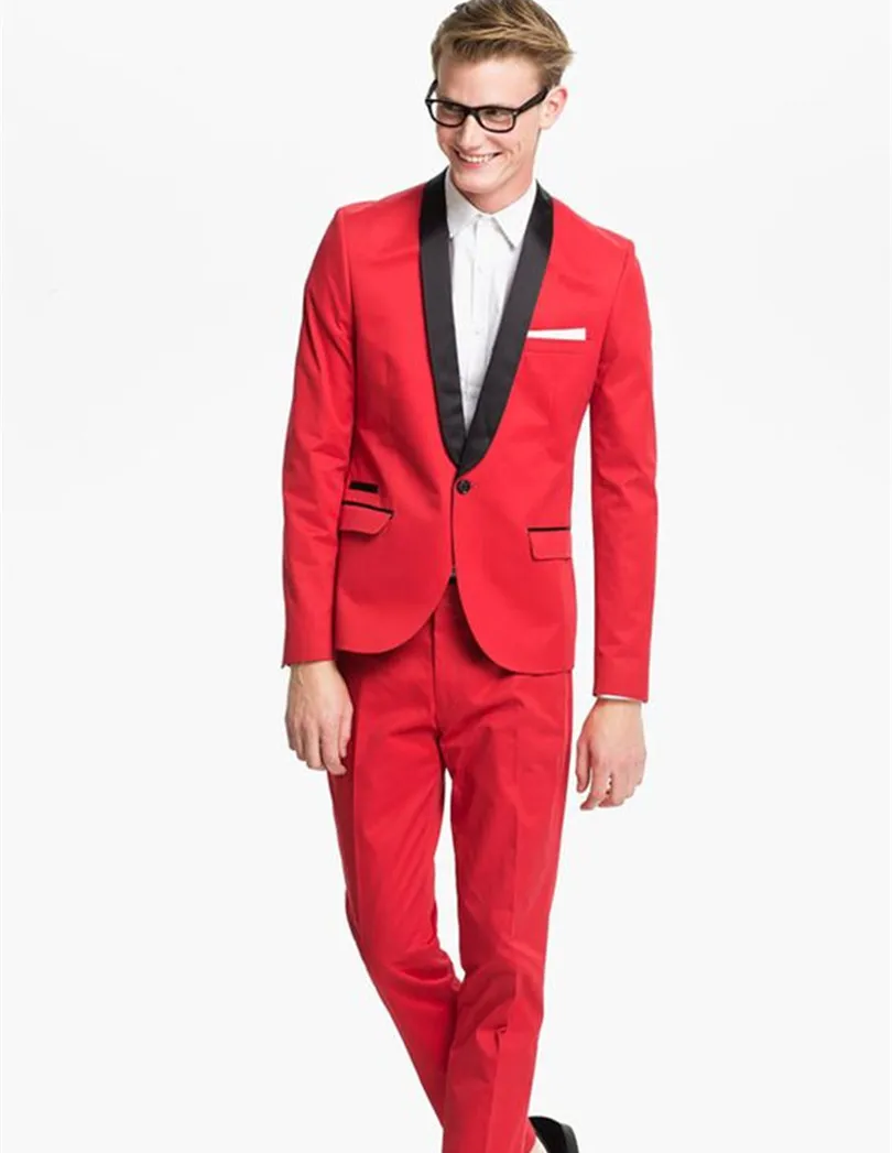 

Red Suits For Wedding Tuxedo Slim Fit Groom Wear 2022 Custom Made Men Free Shipping
