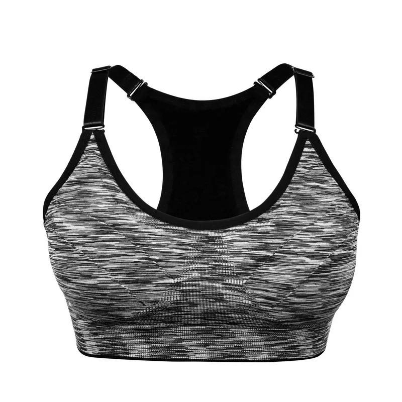 100pcs/Women Fitness  Sports Bra For Running Gym Adjustable Spaghetti Straps Padded Top Seamless Top Athletic Vest S M L