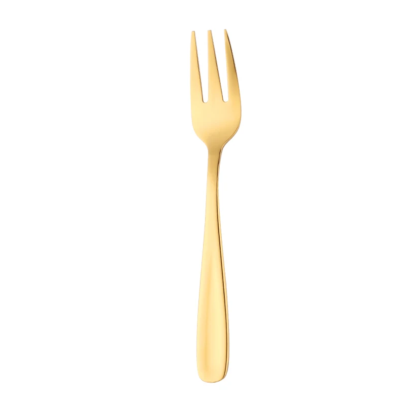 Gold 2pcs 2 шт фруктовые вилки набор 18/8 Нержавеющая сталь вилки для торта для десерта красная маленькая чайная вилка Радужная Десертная Вилка для закусок набор посуды - Цвет: Gold 2pcs