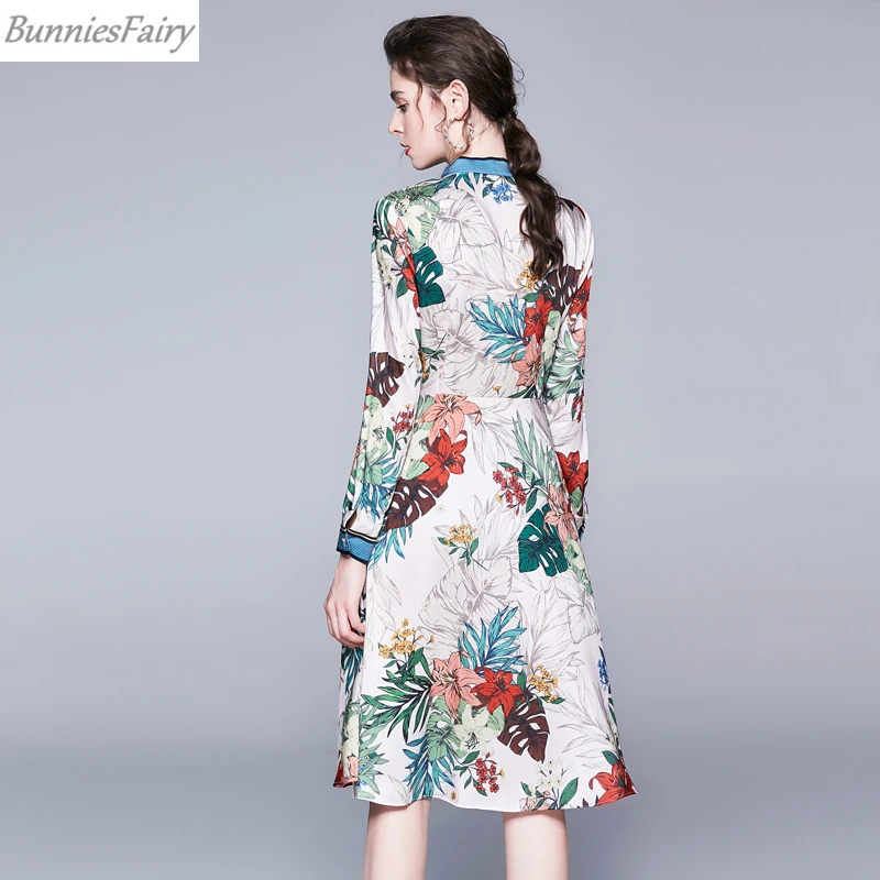 BunniesFairy 2019 Лето Осень женское французское элегантное винтажное Ретро Цветочное