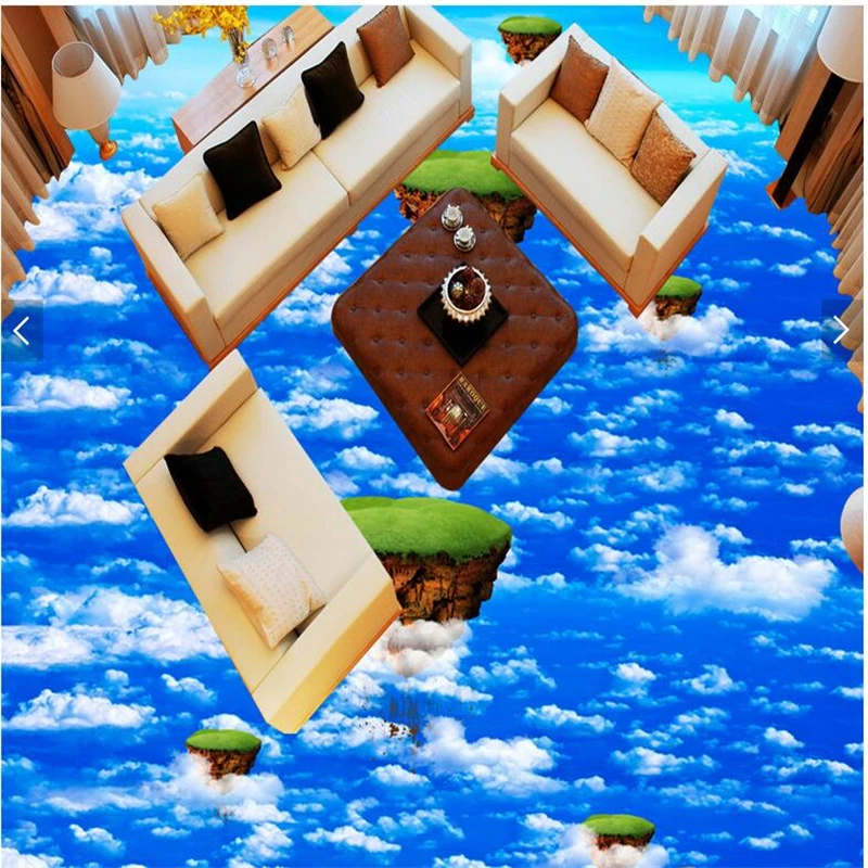 3D самоклеющиеся напольные покрытия для пола подвешивание воздуха остров