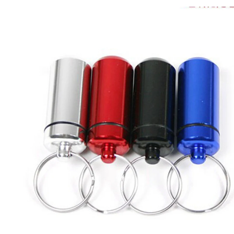 1Pc Waterproof Aluminum Pill Box Medicine Case containerBottle Holder Keychain Carabiner Outdoor pill case pillbox Portable Z35 | Красота и
