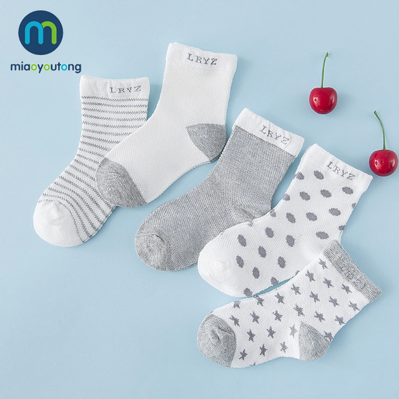 10 PCS Grass Green Dot Stripe Knit Breathable Mesh Cotton Soft Newborn Socks Kids Boy Girl Baby Meia Infantil Miaoyoutong | Детская