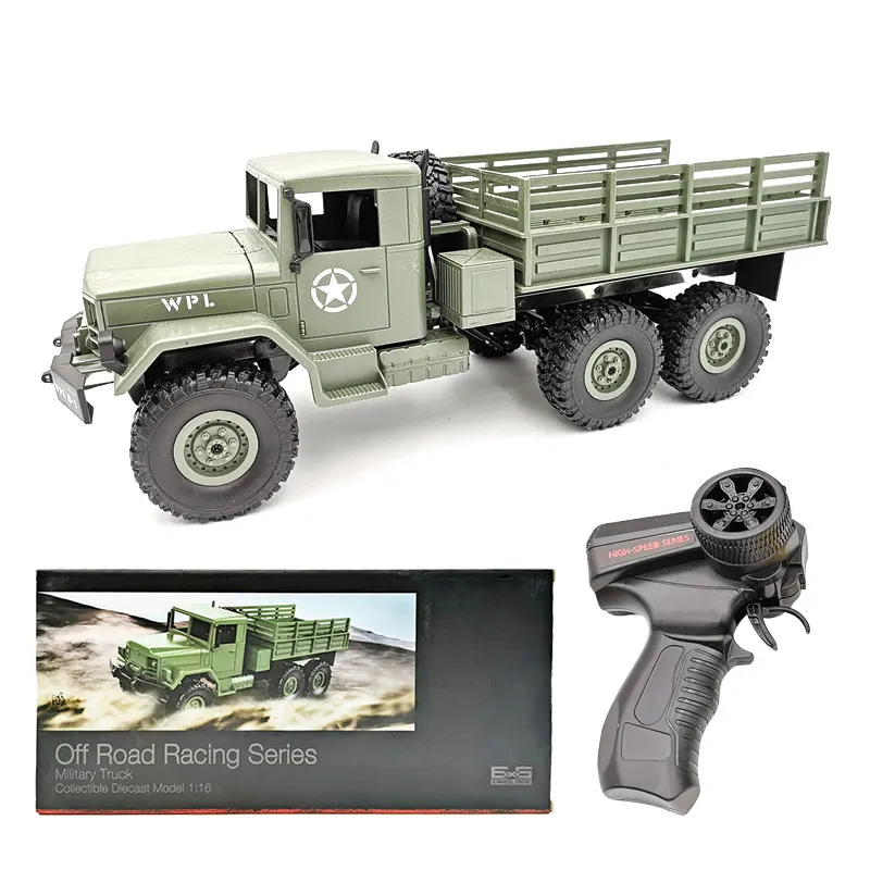 Green with box WPL B-16 B16 Урал 1:16 2,4G 6WD RC автомобиль командная связь военный пульт дистанционного управления автомобиль Рок Гусеничный Авто армейские Грузовики Игрушки для мальчиков - Цвет: Green with box