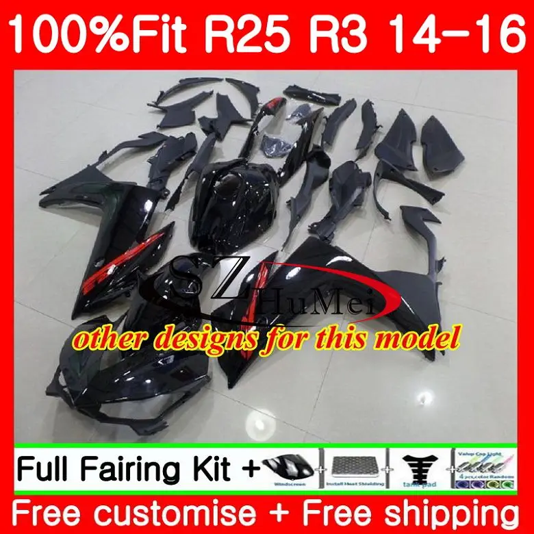 Набор njection для YAMAHA TOP Blue black YZF R3 R25 YZF-R3 76SH12 R 3 YZFR3 YZFR25 14 15 16 2014 2015 2016 | Автомобили и