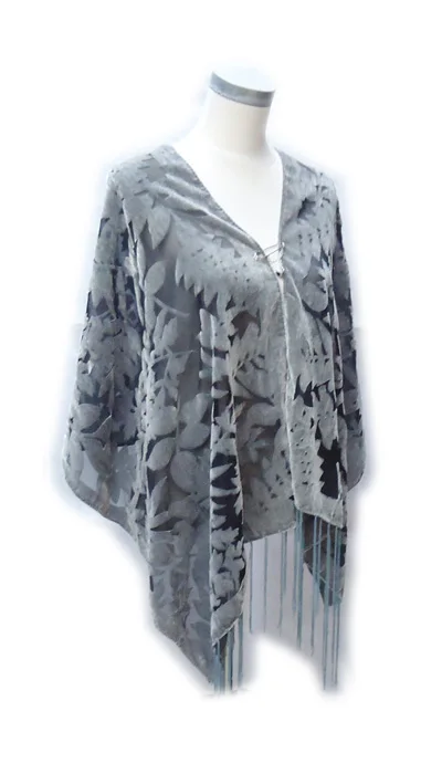 Новое поступление 2018 шарф на голову с серыми листьями женский шелковый хиджаб