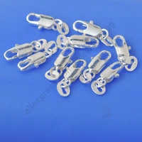 wholesale jewelry findings 50pcs real pure 925 sterling silver lobster clasps with 925 tag for necklaceopening jump rings