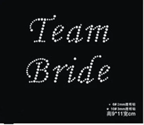 

2pc/lot TEAM Bride for wedding party designs iron on transfer hot fix rhinestone motif rhinestones fix