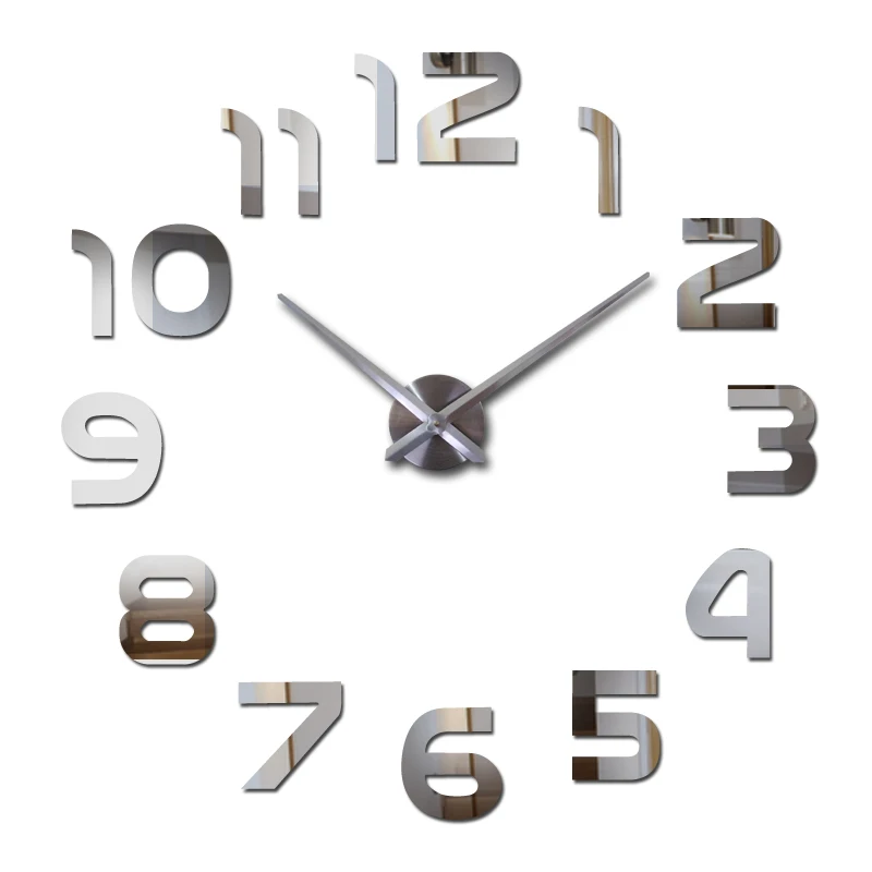 Top fashion 3d wall clock reloj de pared quartz watch modern diy clocks living room large decorative horloge murale  stickers