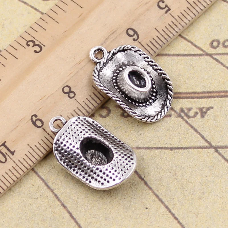 

20pcs Charms Cowboy Hat 23x13mm Antique Bronze Silver Color Pendants Making DIY Handmade Tibetan Finding Jewelry For Bracelet