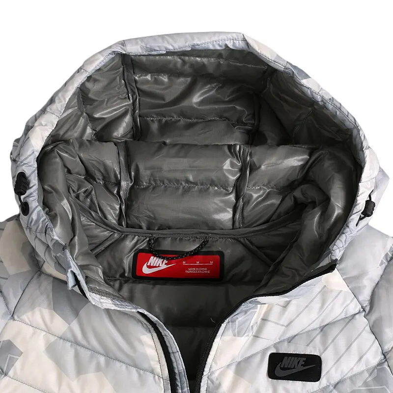 Original New Arrival NIKE AS M NSW JKT HD DN FLL AOP GLD Men's Down coat Hiking Sportswear | Спорт и развлечения