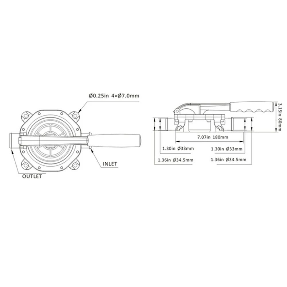 720GPH ручной диафрагменный откачивающий насос передача морской воды дизельное