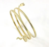 fashion punk gold color coiled snake bracelet femme spiral upper arm cuff bangle bracelets armband for women men jewelry indian