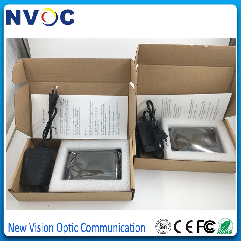 40KM Fiber Media Converter 10/100/1000M SM Single 1310TX/1550RX SC port and 1RJ45 External Power Supply Euro Charger | Мобильные