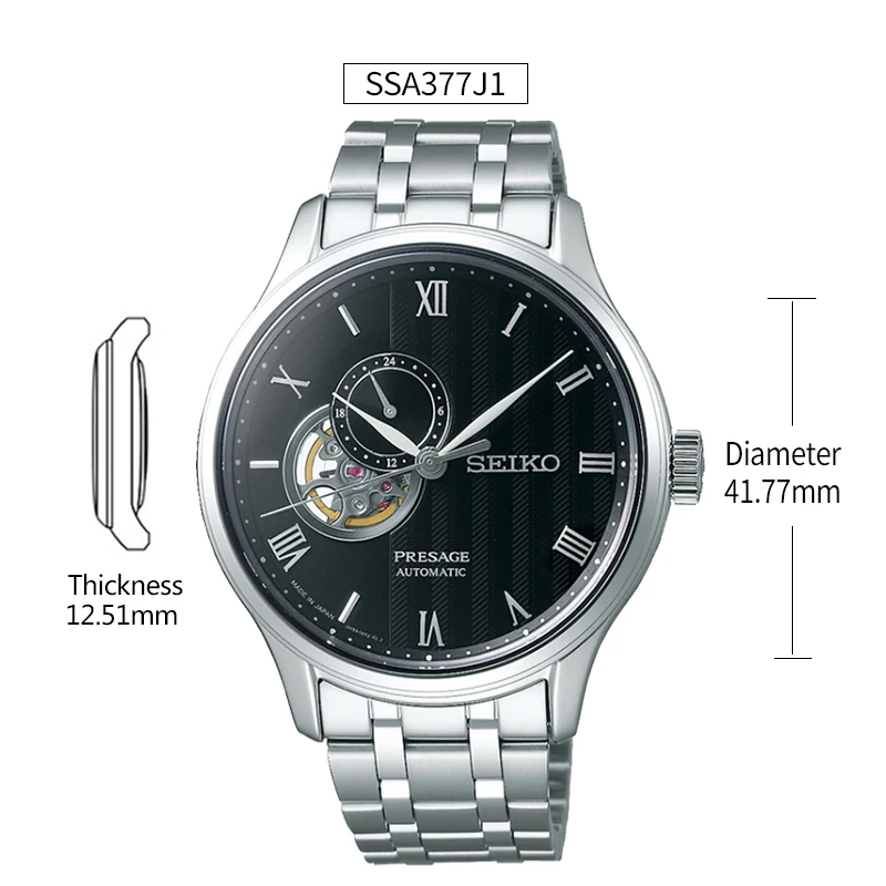 100% Оригинальные часы seiko Presage серии бизнес для мужчин's винт часов see through Назад