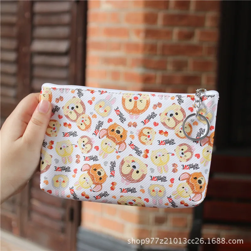 Disney Микки Мышь мультфильм кошелек для монет карты пакет Минни кошелек дети студент мини-кулон мешок сумка для хранения карандаш малыш - Цвет: Темно-красный