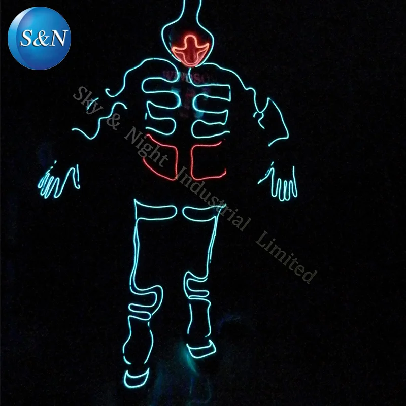 EL Tron Dance light костюм/костюм робота из светодиодов/светодиодная