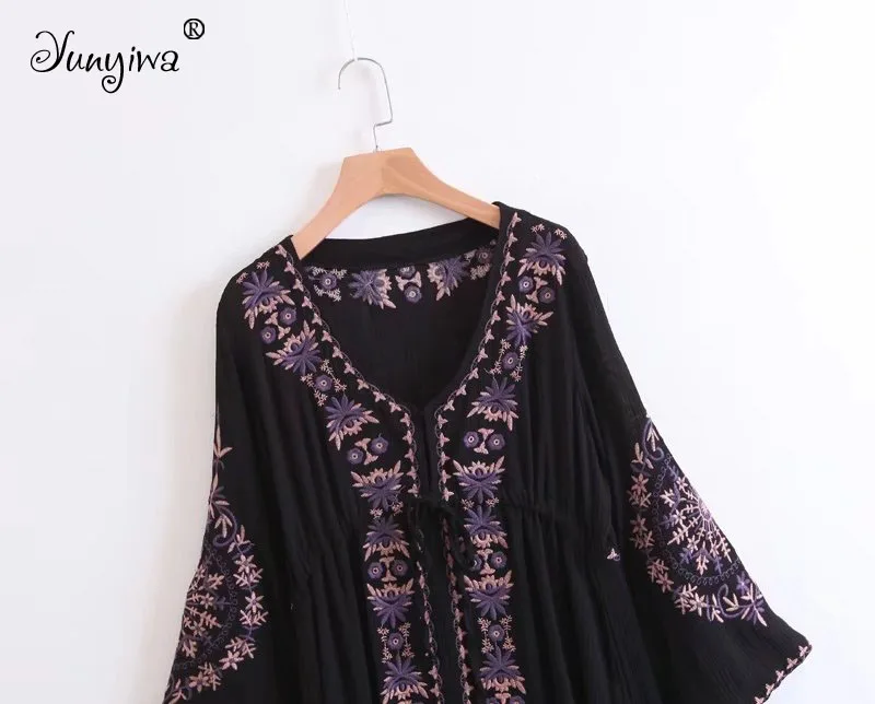 Женское платье Повседневное длинный рукав Vestidos Аппликации Середины икры