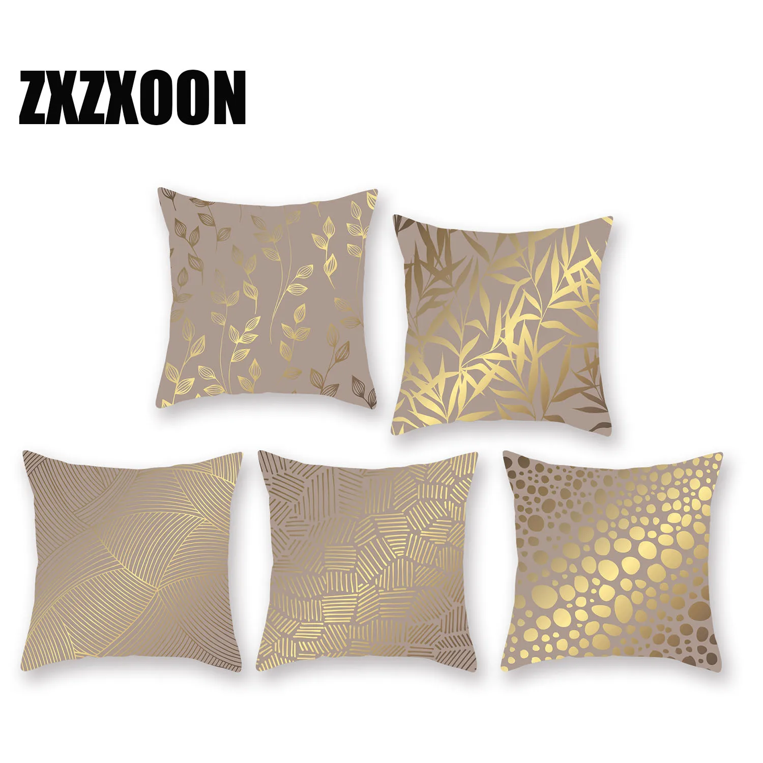 

Gold Geometric Decorative Pillows Case Polyester Geometric Cushion Cover Sofa Home Car Chair Bedroom Capa De Almofadas