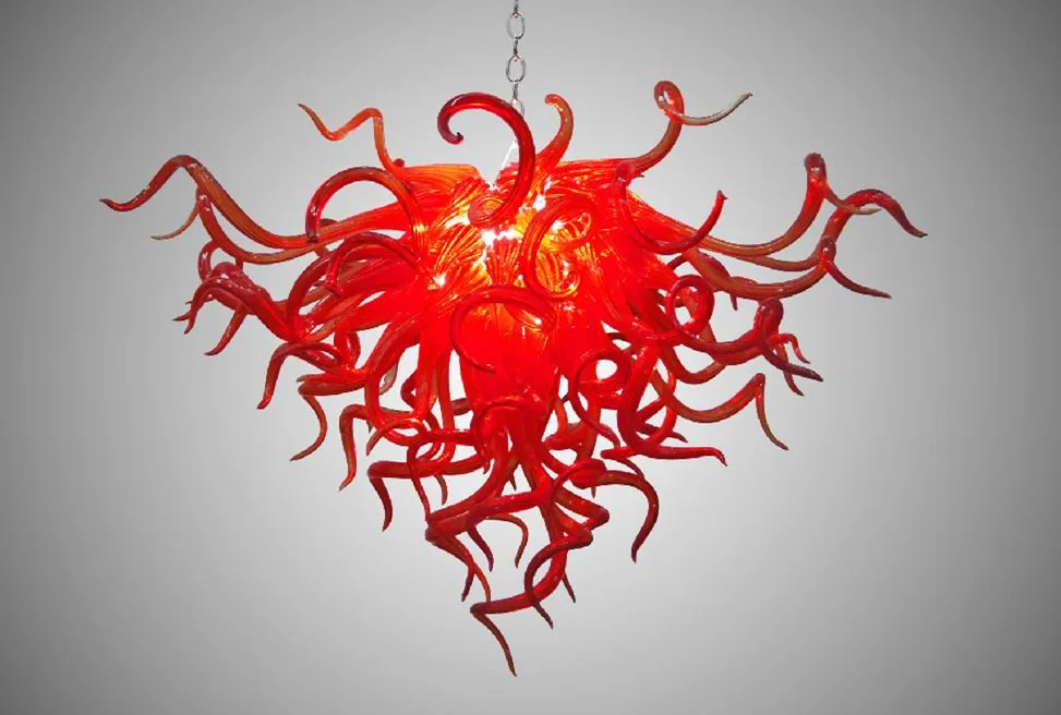 

Modern Red Hand Blown Glass Chandelier Chandelier for Wedding Decoration