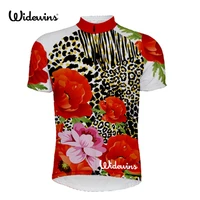 flower leopard short sleeve racing bicycle clothing breathable cycling jersey ropa maillot ciclismo bike sportswear 5797
