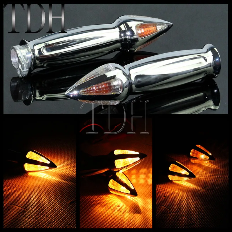 

Ручки для мотоцикла хромированные с желтым индикатором, 7/8 дюйма, 22 мм