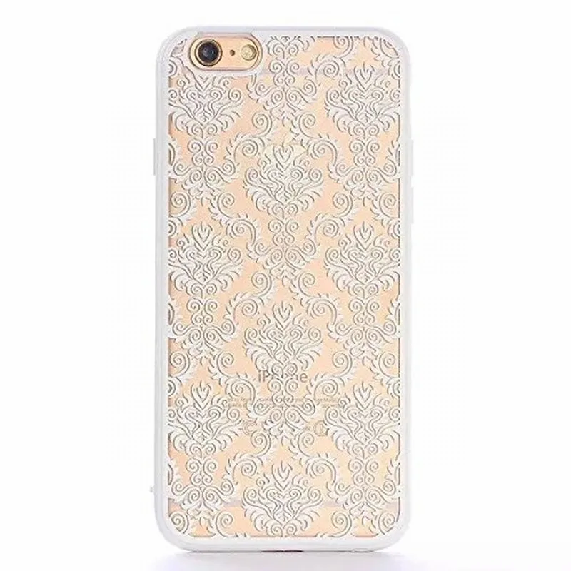 Portefeuille чехол для iPhone 6S 6 S 7 8X5 барокко ретро текстура жесткий пластик прозрачный