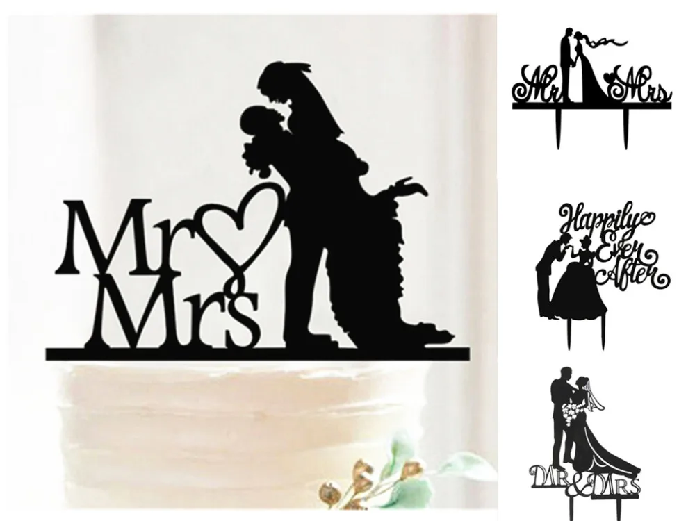 

Г-н & миссис Жених и невеста поцелуй торт Топпер акриловые элегантное для свадьбы помолвки предложение вечерние украшения детский празднич...