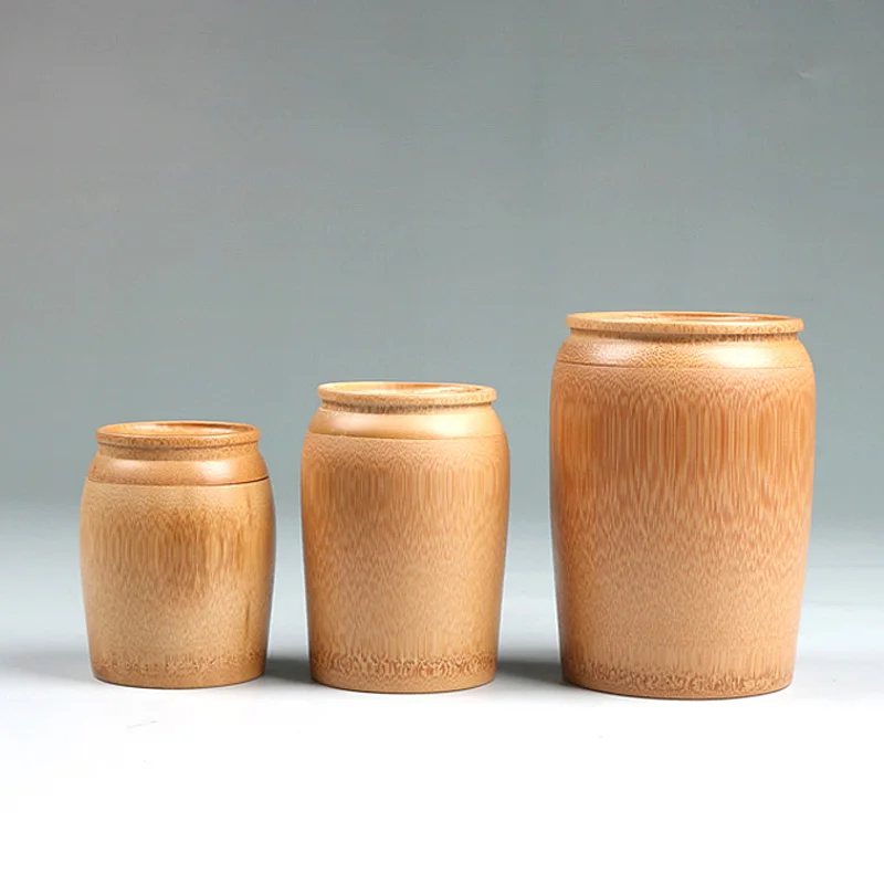 Чай caddy портативная бамбуковая герметичная банка для хранения ручной работы