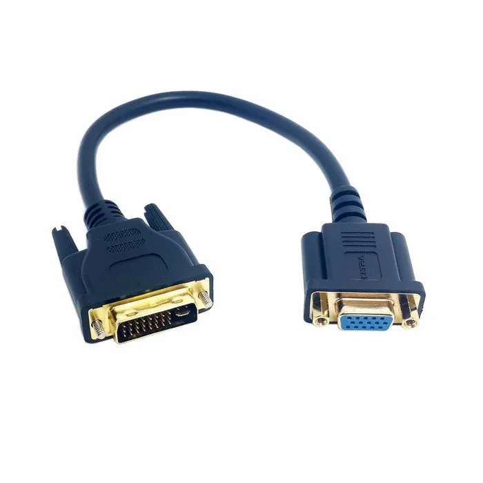 Аналоговый DVI 24 + 5 папа к VGA Женский монитор конвертер адаптер кабель 20 см черный dvi