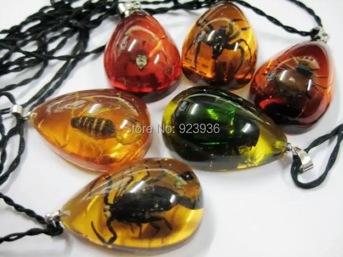 

48 PCS Real Insect spider&green beetle&scorpion MiNI Dorp pendant
