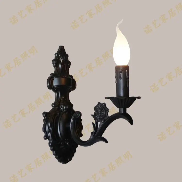 Fashion brief single-head candle bar wrought iron wall lamp american style antique bedroom lamps | Лампы и освещение