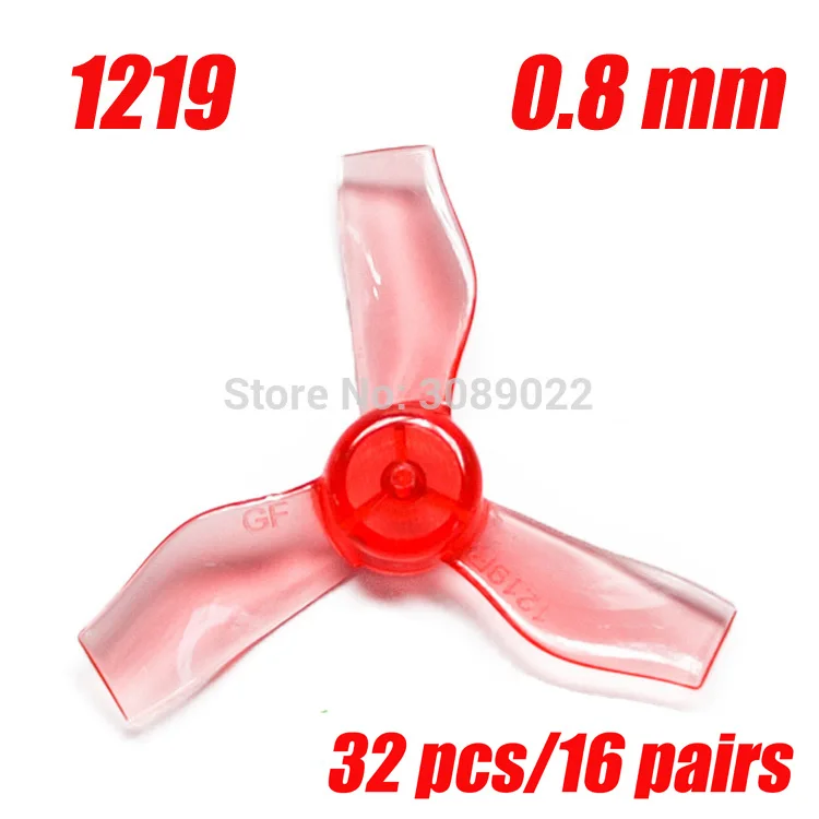 16 pair Crystal Red 32 шт./16 пар GEMFAN 1219 3 лезвия PC пропеллер 31 мм 0,8 мм/1 мм CW CCW бесщеточный двигатель FPV пропеллеры для 0703-1103 FPV RC Drone - Цвет: 16 pair Crystal Red