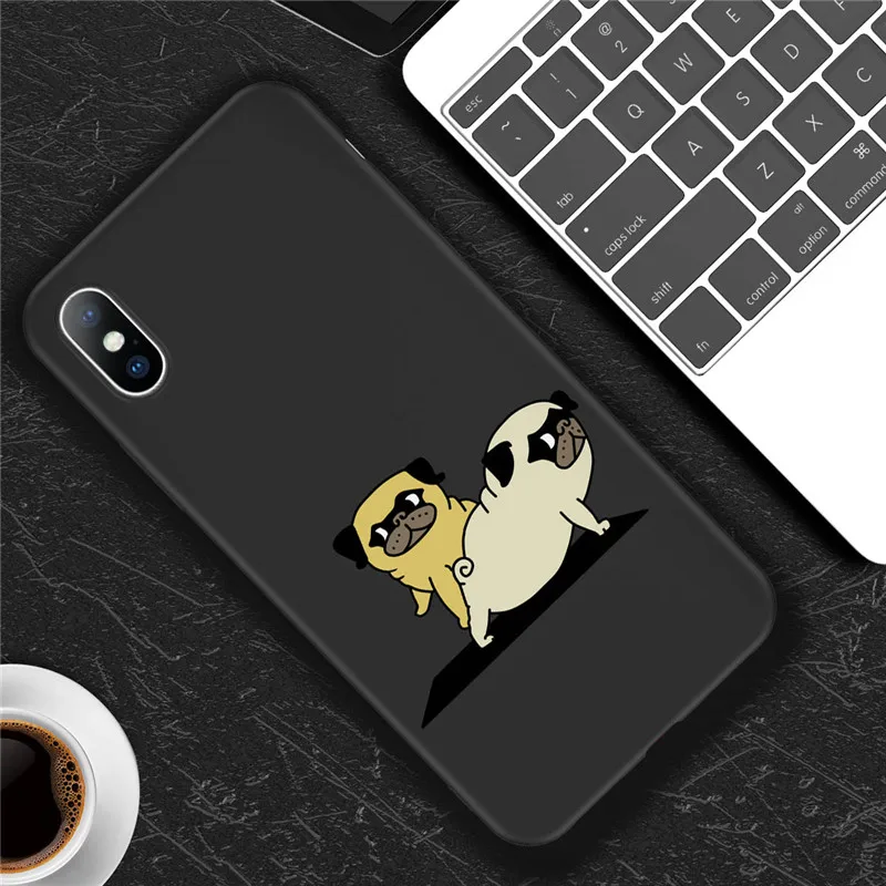 AC4334 Black USLION мультяшный чехол для телефона для iPhone X Xs Max XR 11 Pro Max Забавный чехол с рисунком собаки для йоги для iPhone 8 7 6 6 s Plus Мягкий чехол из ТПУ - Цвет: AC4334 Black