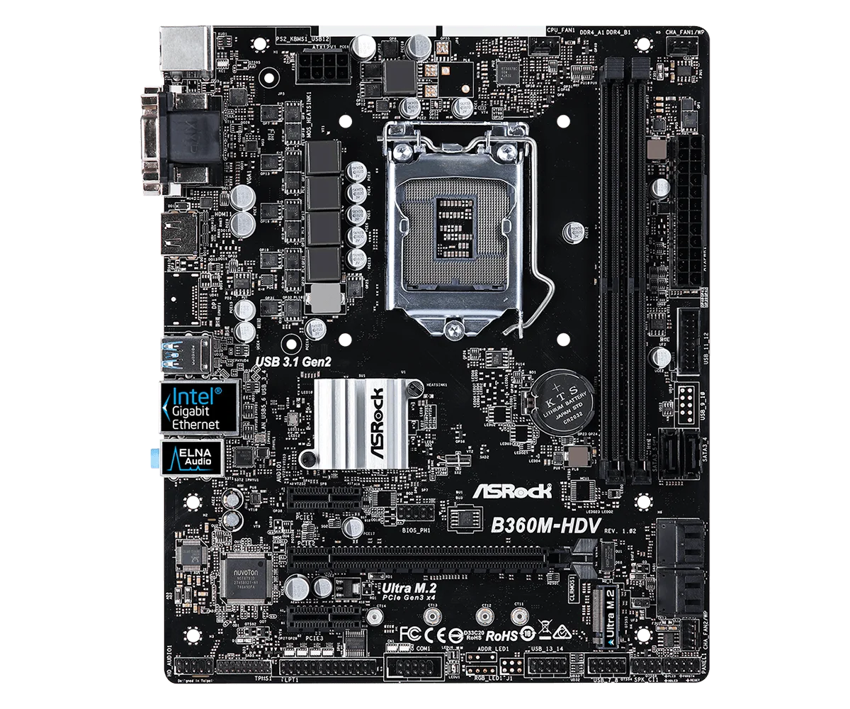 ASROCK B360M-HDV восьмиядерная плата LGA1151 DDR4 с поддержкой 8700 | Компьютеры и офис